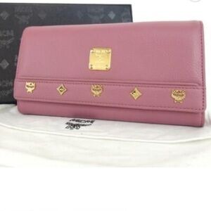 MCM Pink Wallet with Gold Accents